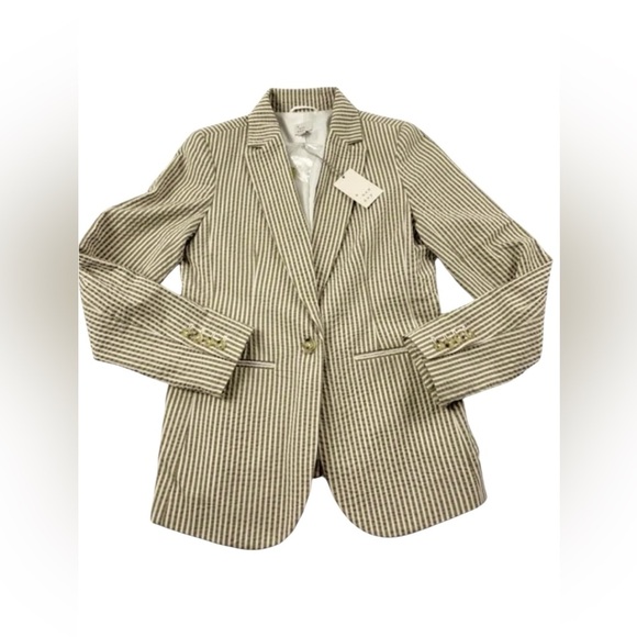 A New Day blazer khaki and white striped size 2 - Picture 9 of 9